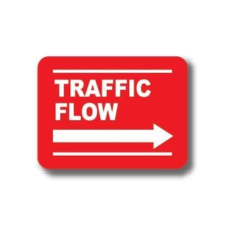 Ergomat 12in x 12in RECTANGLE SIGNS - Traffic Flow DSV-SIGN 144 #7006 -UEN